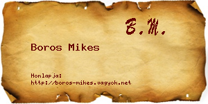 Boros Mikes névjegykártya